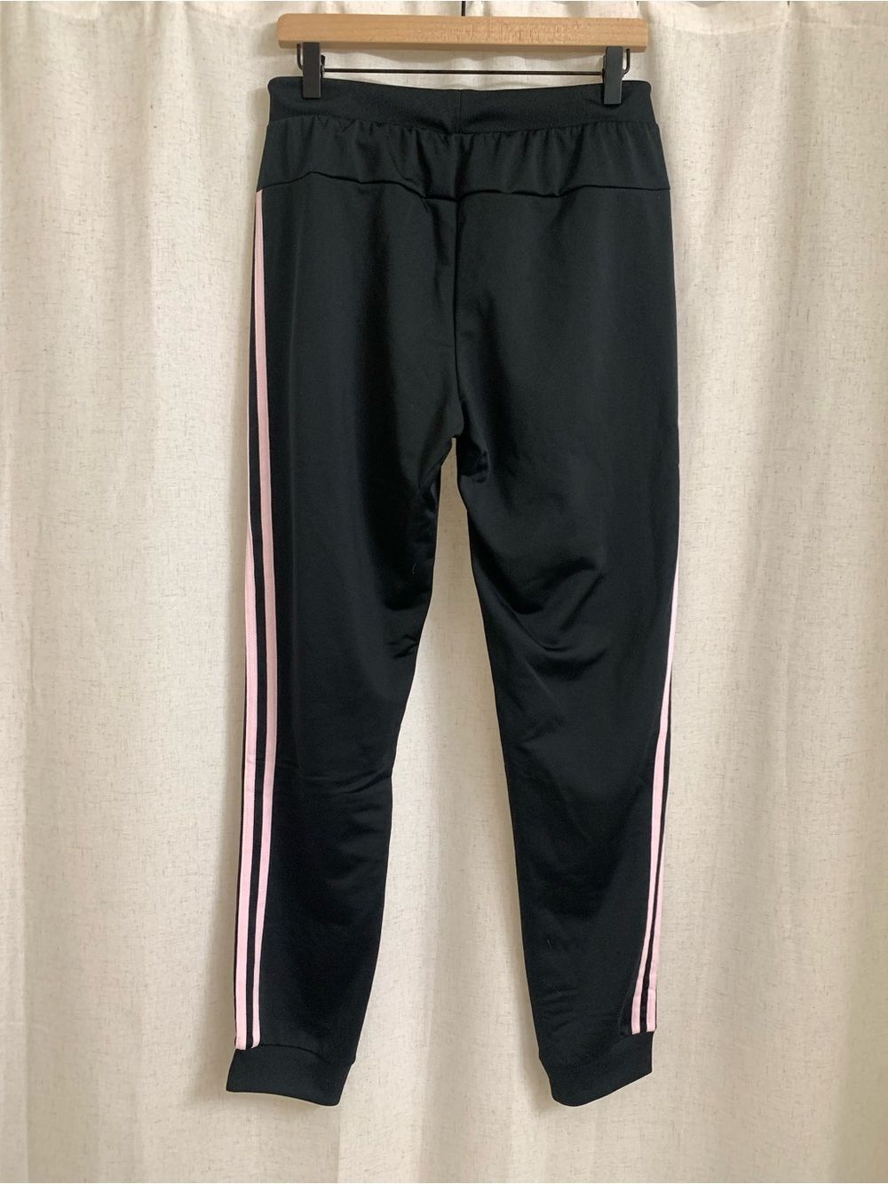 adidas Black Track Pants Light Pink Side Slash Pockets M - Picture 7 of 8